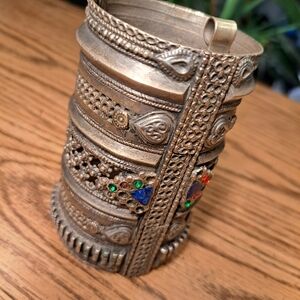 Vintage Antique Roman Style Tribal Bronze Cuff Made in Pakistan